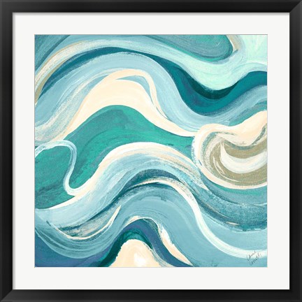 Framed Curving Waves I Print