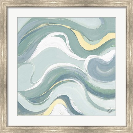 Framed Coastal Curvilinear I Print
