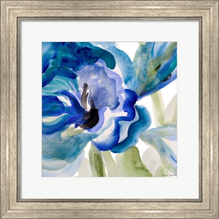 Framed Delicate Blue Square II Print