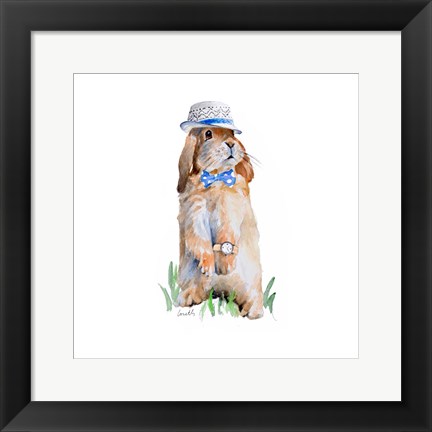 Framed Modern Bunny V  (square) Print