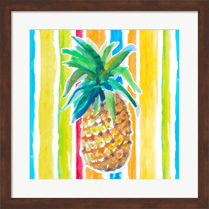 Framed Vibrant Pineapple I Print