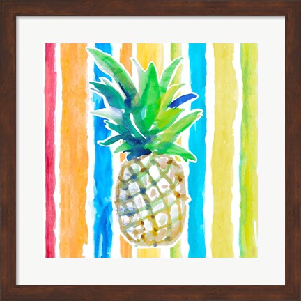 Framed Vibrant Pineapple II Print