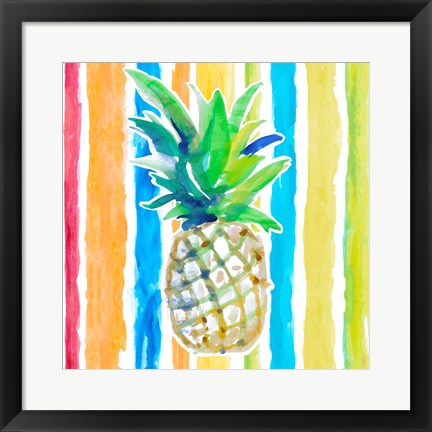 Framed Vibrant Pineapple II Print