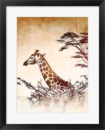 Framed Safari Giraffe I Print