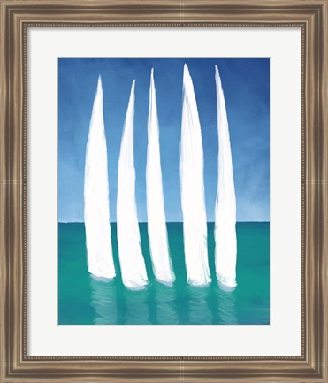 Framed Tall Sailing Boats Print