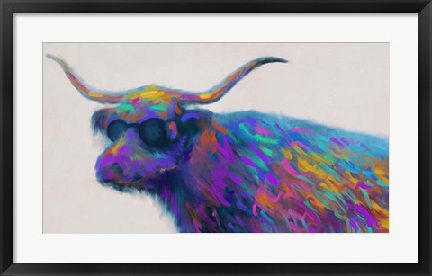 Framed Multicolor Bull Print