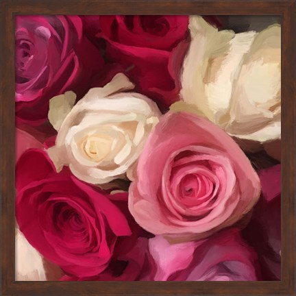 Framed Pink Roses Print