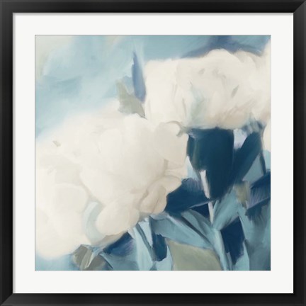 Framed White Roses II Print