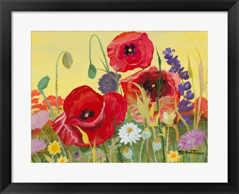 Framed Victory Red Poppies I Print