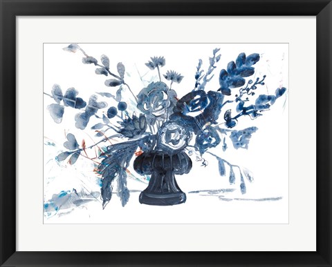 Framed Blue Floral in Vase Print