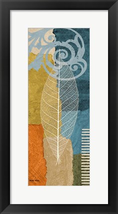 Framed Blue Leaf II Print