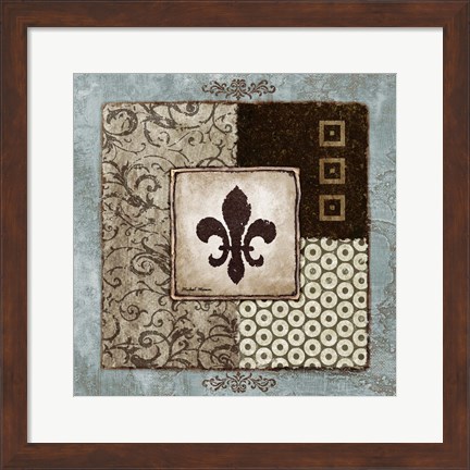 Framed Fleur de Lis I Print