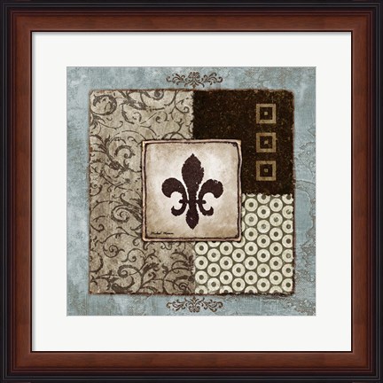 Framed Fleur de Lis I Print