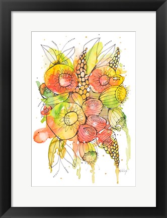 Framed Bursting Wildflowers II Print