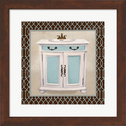 Framed Chic Lattice Bath II Print