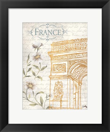 Framed Golden Paris II Print