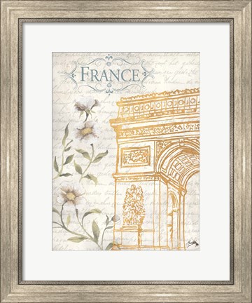 Framed Golden Paris II Print