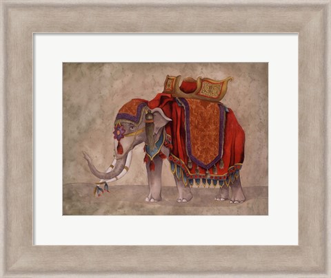 Framed Ceremonial Elephants I Print