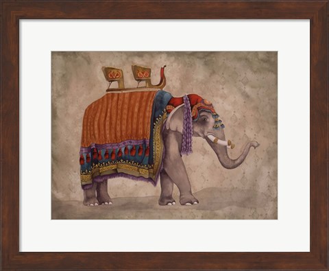 Framed Ceremonial Elephants II Print