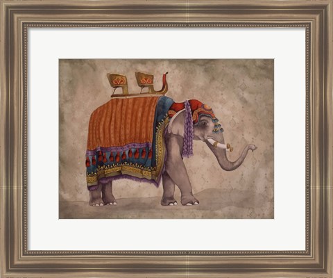 Framed Ceremonial Elephants II Print