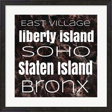 Framed New York Boroughs I Print