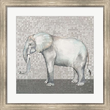 Framed Introspective Elephant Print