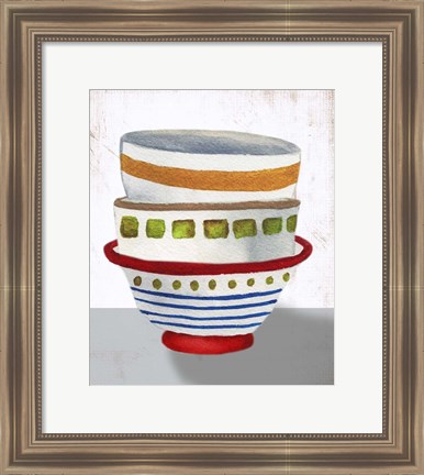 Framed Stacked Bowls II Print