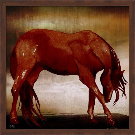 Framed Red Horse I Print