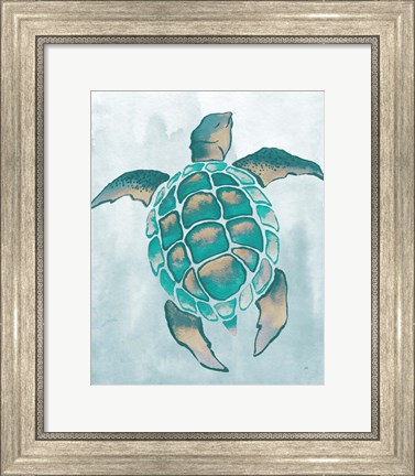 Framed Aquatic Turtle II Print