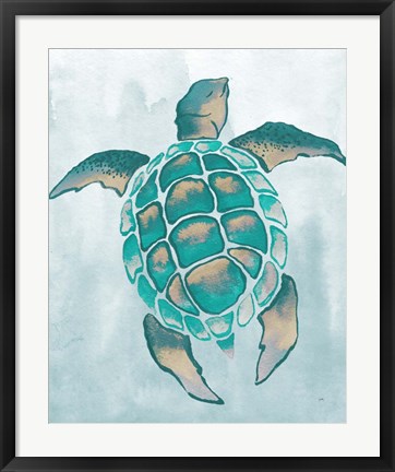 Framed Aquatic Turtle II Print