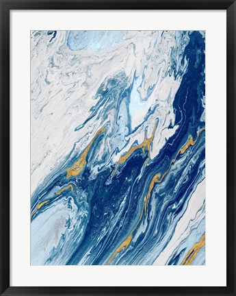 Framed Beach Blue Waves Print