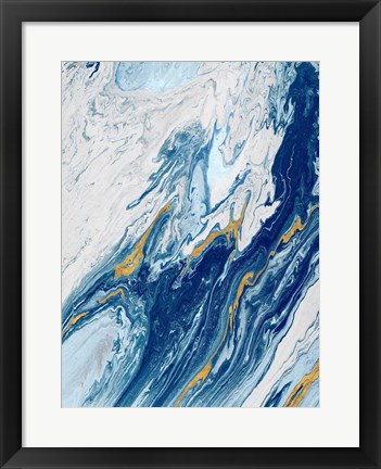 Framed Beach Blue Waves Print