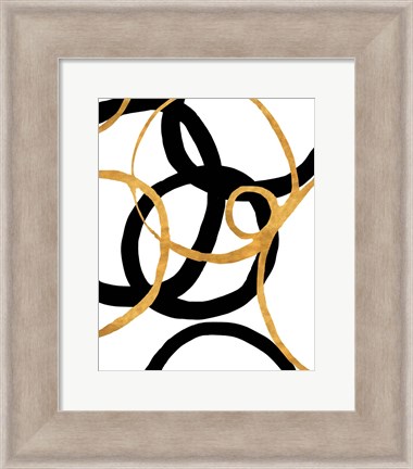 Framed Black and Gold Stroke II Print