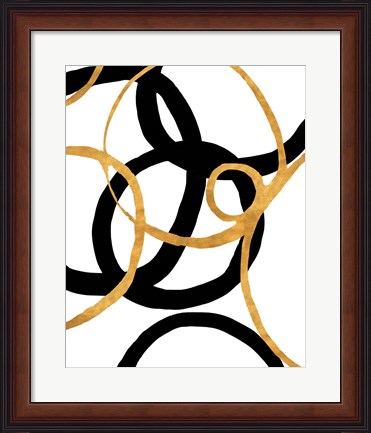 Framed Black and Gold Stroke II Print