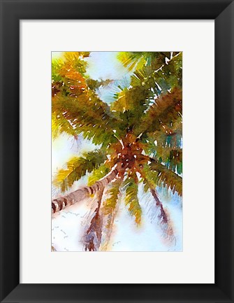 Framed Watercolor Palms II Print