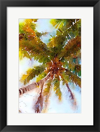 Framed Watercolor Palms II Print