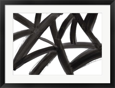 Framed Black Roads Abstract Print