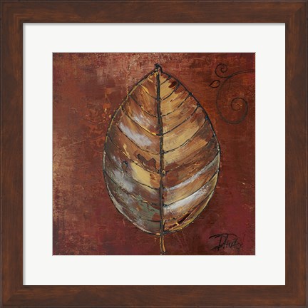 Framed New Leaf IV (russet) Print