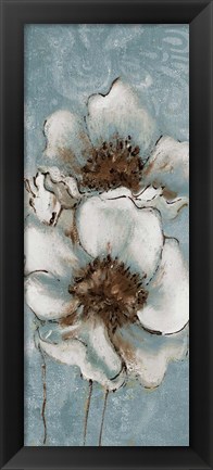 Framed Poppies on Blue I Print