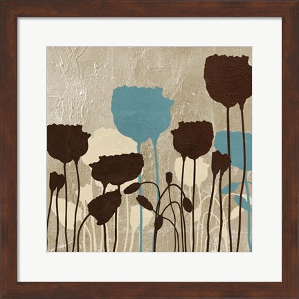 Framed Floral Simplicity IV (blue) Print