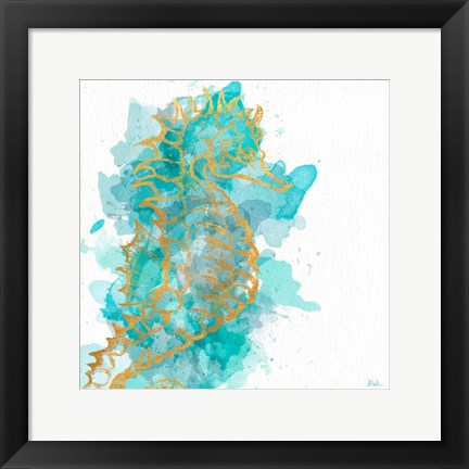 Framed Watercolor Surf Side II Print