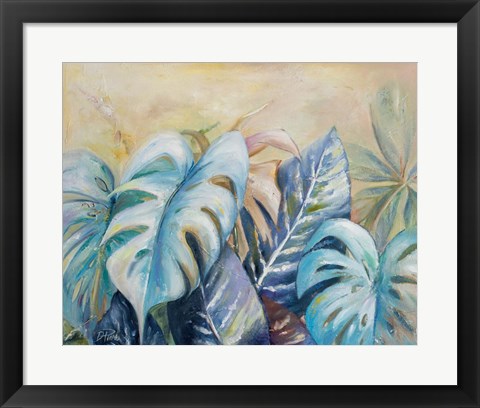 Framed Blue Plants I Print