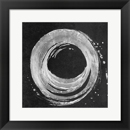 Framed Silver Circle on Black Print