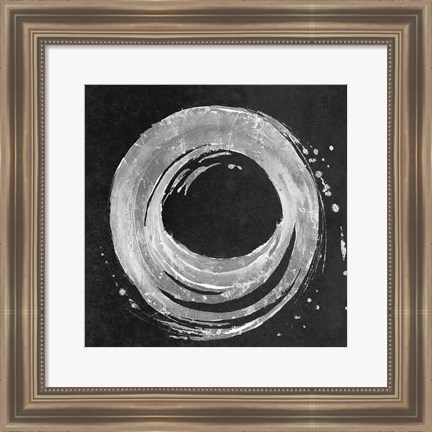 Framed Silver Circle on Black Print