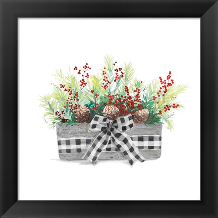 Framed Holiday Flowers II Print