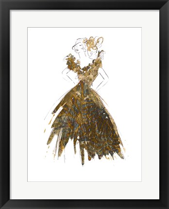 Framed Fashion in Gold I Print