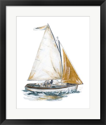 Framed Gold Sail II Print