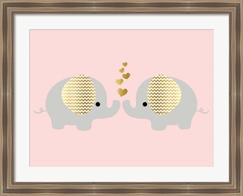 Framed Baby Ele Love Print