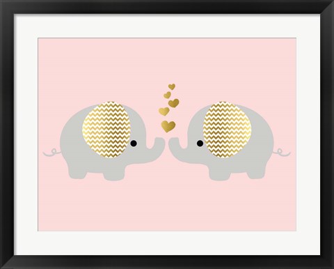 Framed Baby Ele Love Print