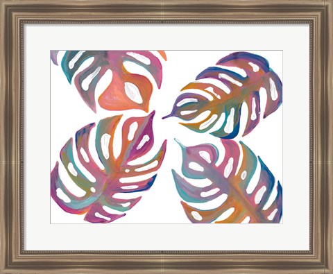 Framed Colorful Palm Leaves I Print